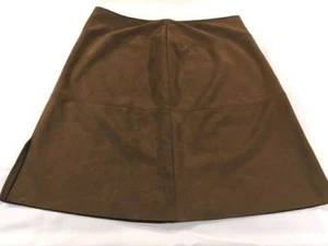 Chaps Womens' Faux Leather Skirt 18W - Brown - Picture 1 of 5