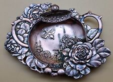 Beautiful Antique Oriental Aesthetic Metal Pin Dish Circa 1890