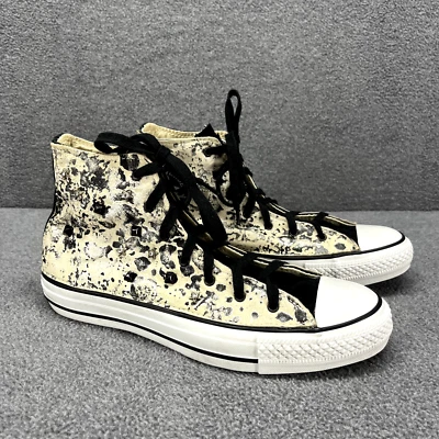 Converse All Star Womens 7.5 Off White Chuck Taylor Studded Hi Top Sneaker Shoes - Image 1 of 4