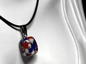 Pendant Marble Agate Stone Necklace Jewellery Leather Strap - Picture 1 of 6