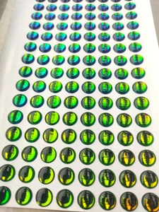 4mm 5mm 6mm 7mm 8mm 10mm Cosmo Green 3D 4D Holographic Fishing Lure Eyes - Picture 1 of 3