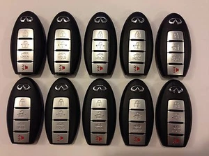 ORIGINAL LOT OF 10 INFINITI 08-15 OEM SMART KEY LESS ENTRY REMOTE FOB ALARM USA - Picture 1 of 12