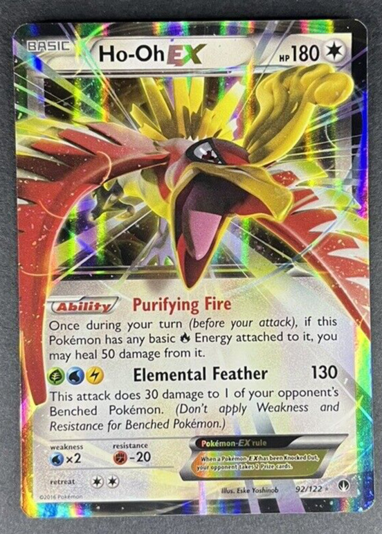 Ho-Oh EX 92/122 ULTRA RARE Pokemon XY Breakpoint NM Holo 2016