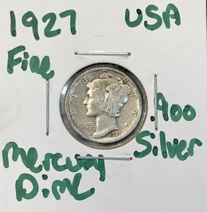 1927 Mercury Dime - .900 Silver US Coin - XF NICE Details HTF - Picture 1 of 7