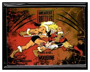 2023 Fleer Ultra Marvel Wolverine #GB-8 Wolverine vs. Sabretooth Green Foil - Picture 1 of 2