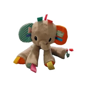 Bright Starts Taggies Elephant Rattle Gray Plush Stuffed Animal Baby Toy - Picture 1 of 17