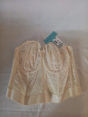 Goddess Longline Lace Bustier Bra Removable Straps 42D New Ivory - Image 1 of 4