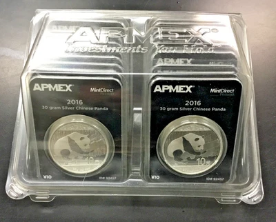 2016 1oz 30gr. Silver Chinese Panda Mint Direct PREMIER APMEX Case of 20 Carded - Image 1 of 4