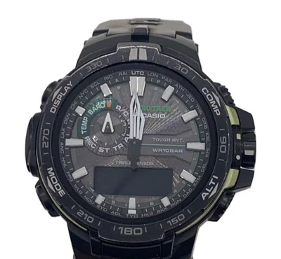 Relógio solar CASIO PRO TREK PRW-6000Y sensor triplo preto 57mm - Imagem 1 de 4