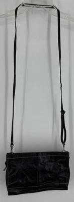 Клатч через плечо SAK Iris кожаный трехсторонний износ черная сумка маленький - Изображение 1 из 4