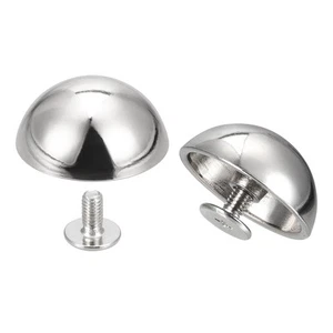 10 jeux de rivets à vis 20x9 mm tête ronde creuse clous cuir ton argent - Photo 1 sur 6