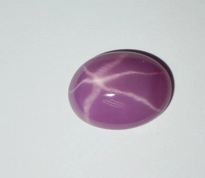Opaque Star Ruby Oval 15x12 mm Cabochon 6 Rayed Lab-created Stone 1 piece Lot - Image 1 of 4