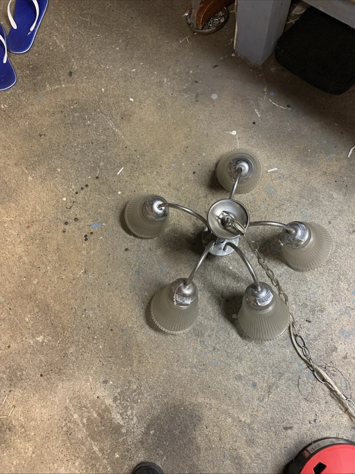 Cambiador de luz colgante de 5 brazos Vintange Underwriters Vintange  Foto 1 de 4