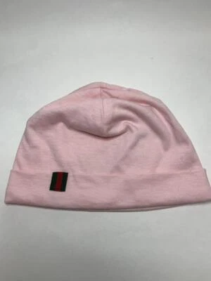 GUCCI Conjunto de Sombrero y Babero para Niños Bebé Rosa Claro Talla M / 9-12 Meses Auténtico Foto 1 de 4