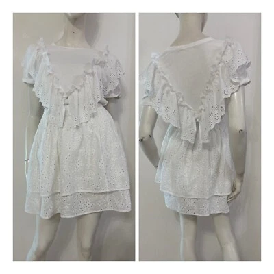 VICOLO Completo bianco Maglia t-shirt + Gonna Tg Unica Cotone - Immagine 1 di 4