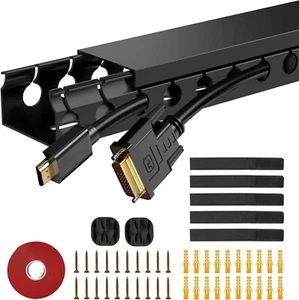 Updated Cable Raceway Kit 77In Wire Covers for Under Desk Cable Management 5Pack - Afbeelding 1 van 7