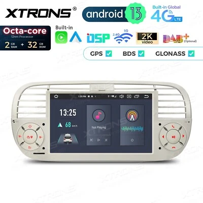 AUTORADIO ANDROID 13 FIAT 500 2007-2015 STEREO AUTO NAVI WIFI COMANDI VOLANTE BT - Immagine 1 di 4
