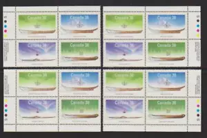 1989 Canada SC# 1232a - Small Craft-1 - Set of 4 Plate Blocks M-NH Lot # 3232 - Picture 1 of 1
