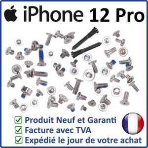 SET / KIT COMPLET DE TOUTES LES VIS DE L'IPHONE 12 PRO - VIS DU BAS NOIRES - Photo 1 sur 2