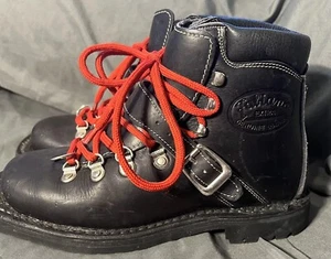 Scarpa Fabiano stivali uomo italiani pelle nera 3 pin suola vibram fibbia tg 5 - Foto 1 di 7