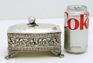 Solid Silver Etrog Sugar Box with Lock Strawberry Finial Breslau Wroclaw Poland - Picture 1 of 13