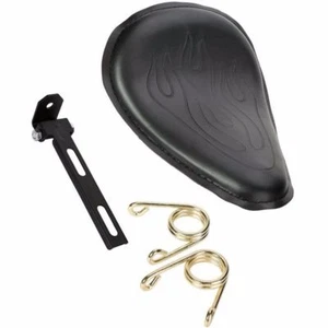 Leather Flame SOLO Seat 2.5" Gold Spring Mount Bracket For Harley XL Honda Retro - Picture 1 of 9