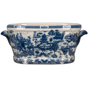 NUEVA PLANTADORA DE PORCELANA SAUCE AZUL O BAÑO DE PIES - Imagen 1 de 2