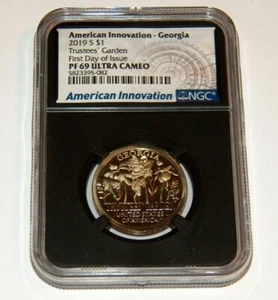NGC AMERICAN INNOVATION 2019 S $1 First Day of Issue Georgia PF 69 ULTRA CAMEO - Picture 1 of 6