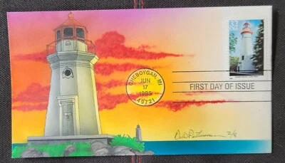 Peterman H.P. Lighthouses, Greatlakes Lighthouses, Set of 5, Sc.#2969-2973 F.D - Image 1 of 4