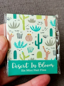 Desert in Bloom Matchbook 6 Cactus Print Nail Files with Cream Background BN&S - Picture 1 of 6
