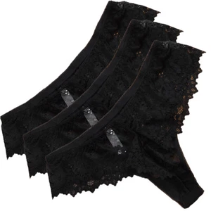 Sexy Damen-Hochhaus seidige Spitze mit Blumenmuster Tanga Slips Unterwäsche - Bild 1 von 22