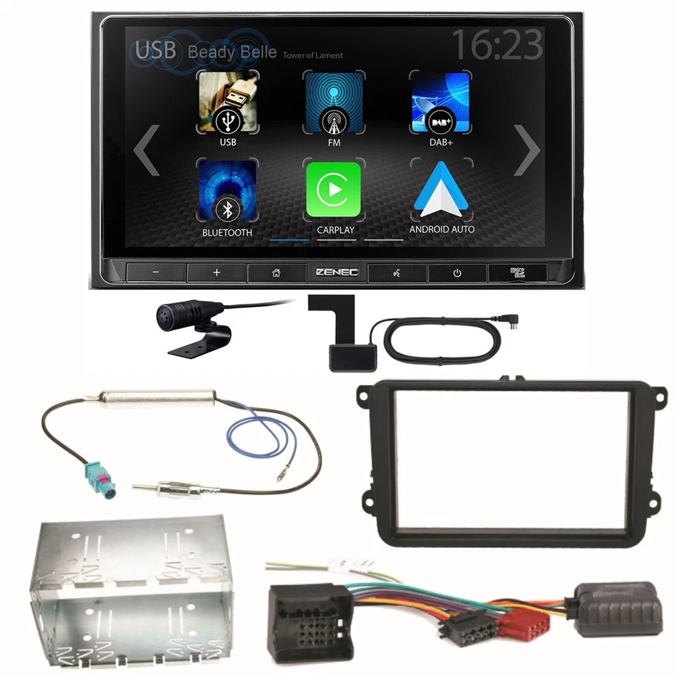 ZENEC Z-N538 Android Auto DAB+ Einbauset für Golf 5 6 Passat 3C CC B7 Touran - Bild 1 von 1