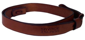 Savage Island Quality Brown 1" Leather Rifle Adjustable Sling - Picture 1 of 6