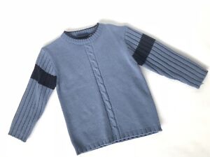Faded Glory Medium 5 M Boys Sweater Slate Blue Warm Acrylic Vintage