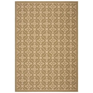 SAFAVIEH Indoor Outdoor CY6564-24 Courtyard Green / Creme Rug - Picture 1 of 11