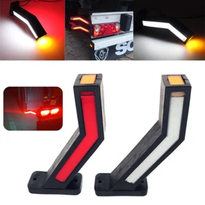 2PCS Car Universal Flowing Solid 12V 24V LED Tail Side Marker Light Warning Lamp - Picture 1 of 10