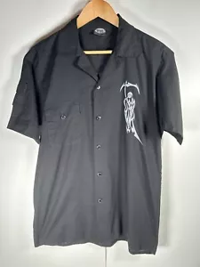 Spiral Shirt Herren Large schwarz Sensenmann Grafikdruck vorne & hinten - Bild 1 von 8