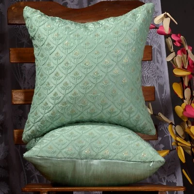 decorative pillows for couch living room designer green cushion pillow covers 2p - Image 1 of 4