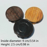 Wooden Round Teapot Base Pedestal Fish Tank Vase Display Stand Oriental