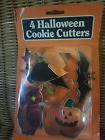 New Vintage Metal Cookie Cutters Halloween Set Of 4 Witch Pumpkin Bat And Owl