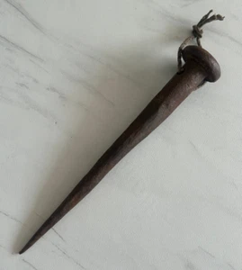 Herramienta larga vintage de hierro marlin espiga cuerda empalme marinero marino - Imagen 1 de 13