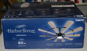 Harbor Breeze 2599787 Henderson 60 Inch Indoor Matte Black Finish Ceiling Fan - Picture 1 of 7