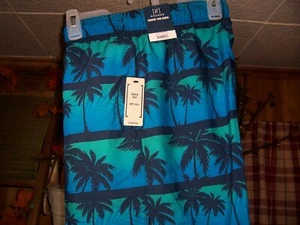 GEORGE MENS ABOVE THE KNEE PALM TREE THEME SWIMMING TRUNKS SIZE MEDIUM 32-34 NEW - Picture 1 of 1