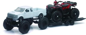 New-Ray Toy Replica 4x4 Lifted Pickup Truck with Polaris Sportsman XP1000 ATV - Picture 1 of 2
