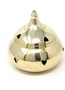 Brass incense/Cone Holder / Resin Heart Shape Burner 3” Alter Piece Smudge Too - Picture 1 of 4