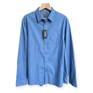 NWT Michael Michael Kors Tailored Fit Blue Button Front Shirt, Size XXL - Picture 1 of 8
