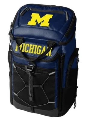 Michigan Wolverines Cooler Backpack Blue Yellow 26-Can NCAA Bottle Opener Picnic - Image 1 of 2