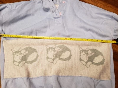 Suéter Vintage Fairy Kei Kawaii Gato Azul Talla Pequeña Foto 1 de 4