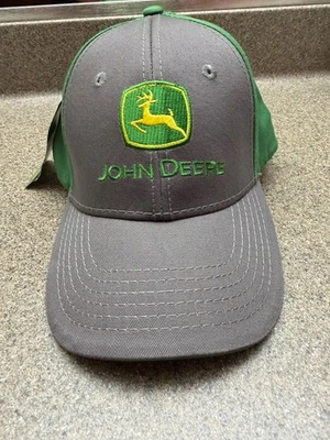 Gorra de béisbol John Deere con correa trasera gris verde logotipo bordado ajustable Foto 1 de 4