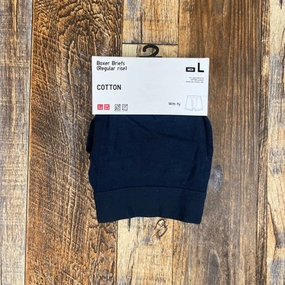 Мужские большие трусы-боксеры Uniqlo темно-синие хлопок спандекс нейлон регулярная посадка - Изображение 1 из 4